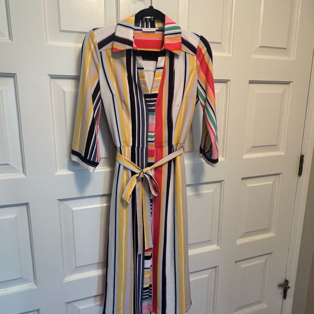 Colorful Striped Midi Dress